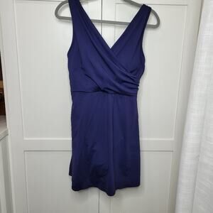 Lands' End Tummy Control Surplice Swim Dress Size 10